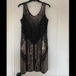 CUPIO: Black sequin dress for Roaring 20s/Holiday Party